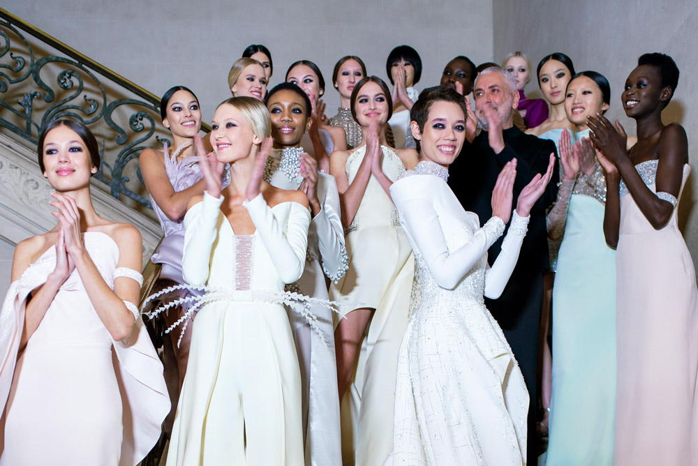 Neville Salon create the hair Look for Antonio Grimaldi using Davines